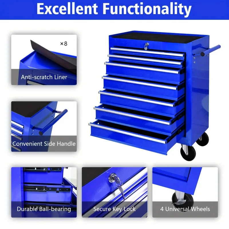 7 Çekmeceli Mavi Çok Amaçlı Te - Workshop Tools Cabinet incelemesi ve fiyatı